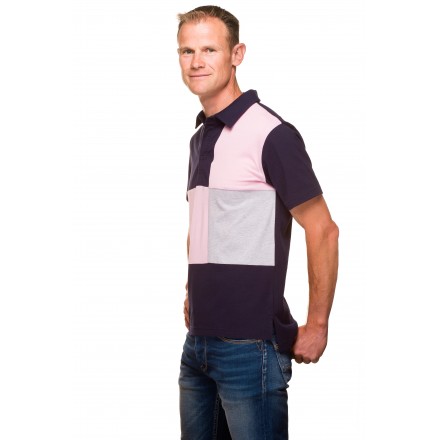 Polo rugby homme jersey coton tricolore